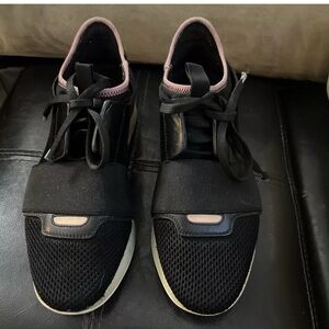 Balenciaga Race Trainers Swede Black pink and Navy Blue Size 37
